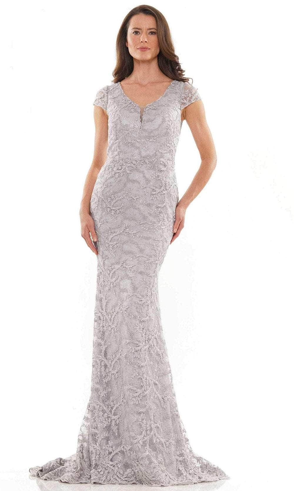 Rina Di Montella RD2803 - Cap Sleeve Lace Formal Dress Special Occasion Dress 4 / Grey