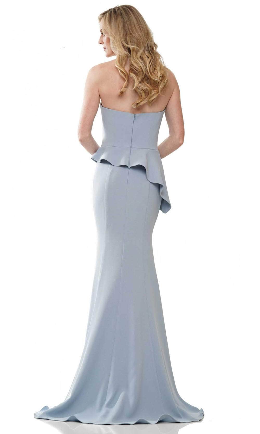 Rina Di Montella RD2948 - Long Stretch Crepe Mermaid Dress - Strapless, Asymmetrical Peplum, Midrise Back, Concealed Zipper Closure, Sweep Train, Matching Bolero ADASA Rina Di Montella RD2948 - Long Stretch Crepe Mermaid Dress - Strapless, Asymmetrical Peplum, Midrise Back, Concealed Zipper Closure, Sweep Train, Matching Bolero ADASA