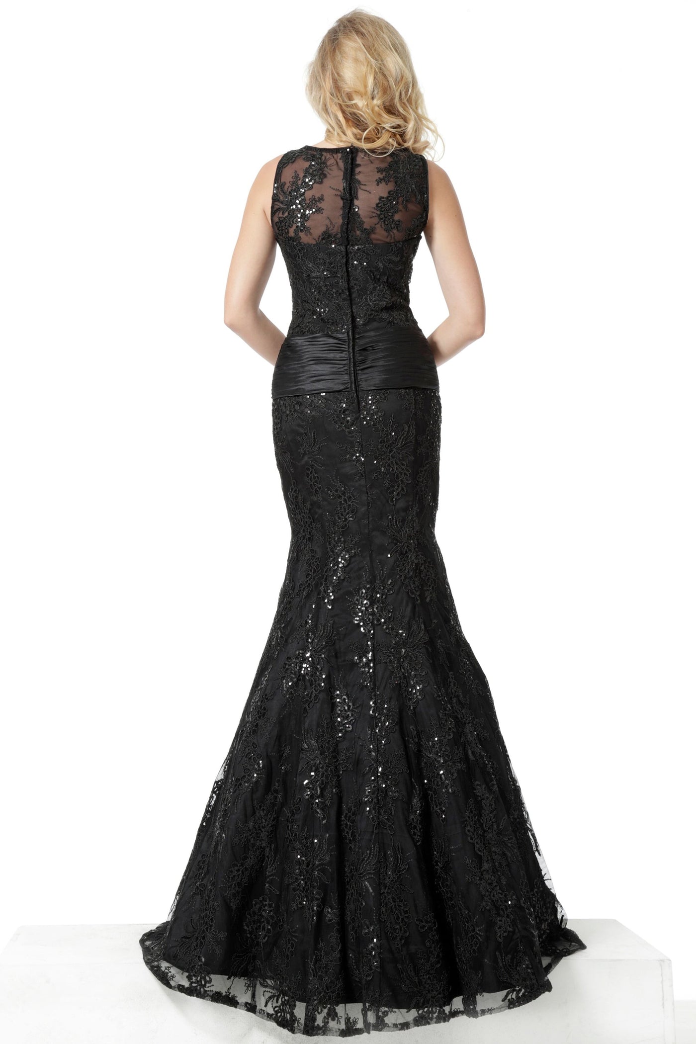 Jovani - 62831 Sequin Embroidered Trumpet Gown In Black