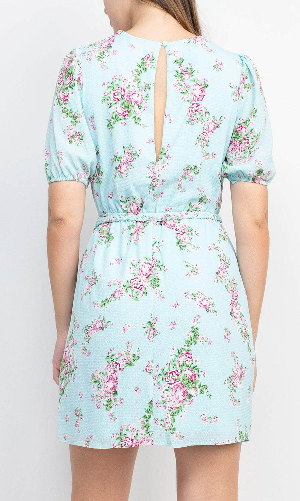 Sage Collective ST03D15 - Short Sleeve Jewel Neck Cocktail Dress Cocktail Dresses