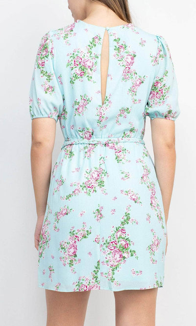 Sage Collective ST03D15 - Short Sleeve Jewel Neck Cocktail Dress Cocktail Dresses