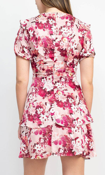 Sage Collective SU07D11 - Ruffle Floral Short Dress Cocktail Dresses