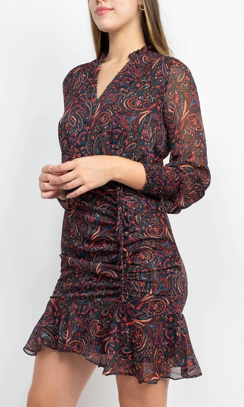 Sage Collective SU07D15 - Paisley Print Short Dress Cocktail Dresses