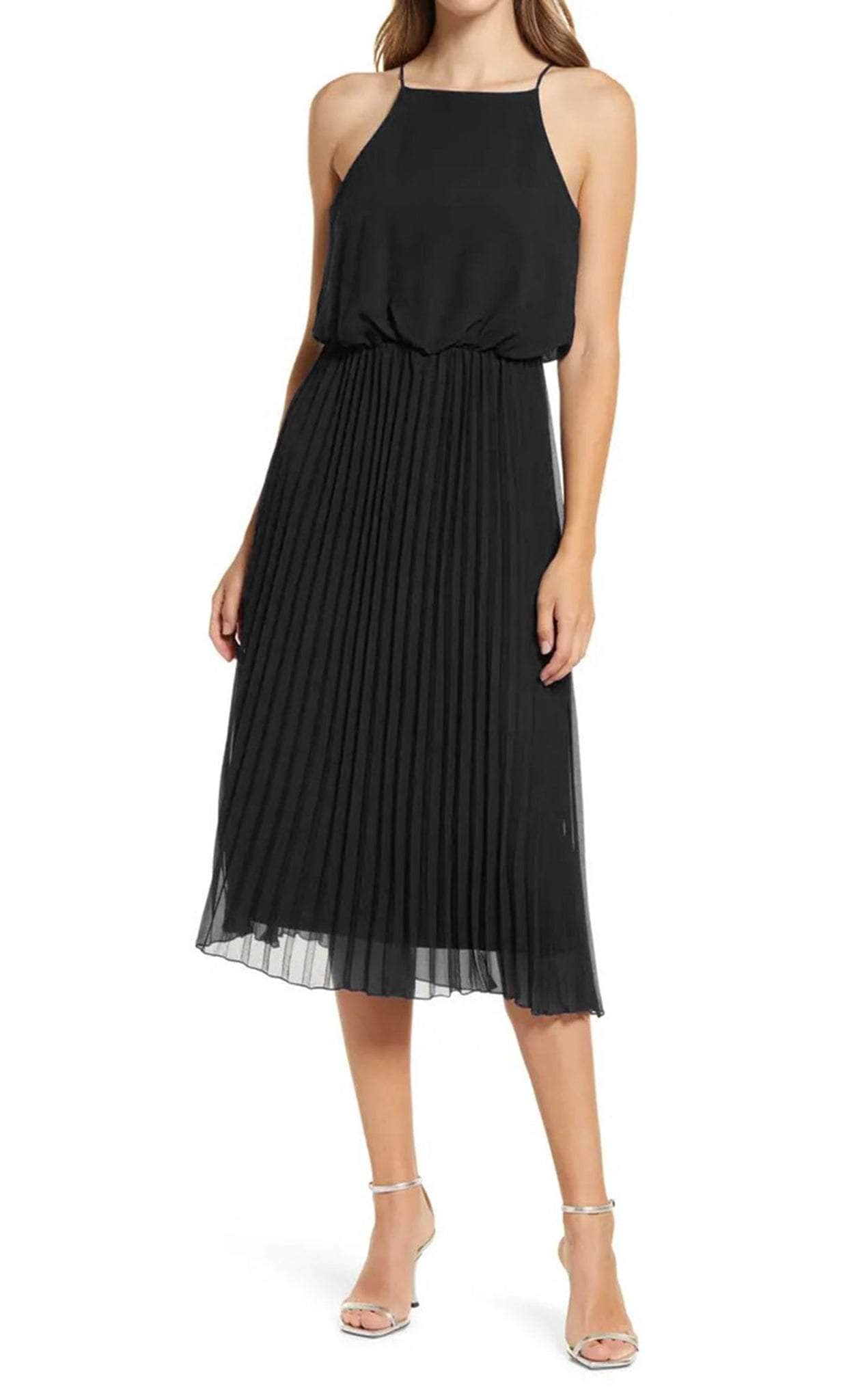 Sam Edelman 02S658 - Electric Pleated A-Line Long Dress Sweet 16 Dresses 0 / Black