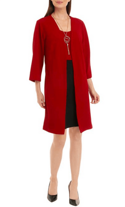 Sandra Darren 75869 - Two-Piece Formal Midi Dress Special Occasion Dress XS / Red Black