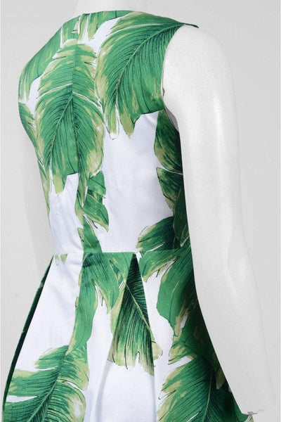 Sangria - DBGM926 Multi-Printed V-neck A-line Dress in Multi-Color