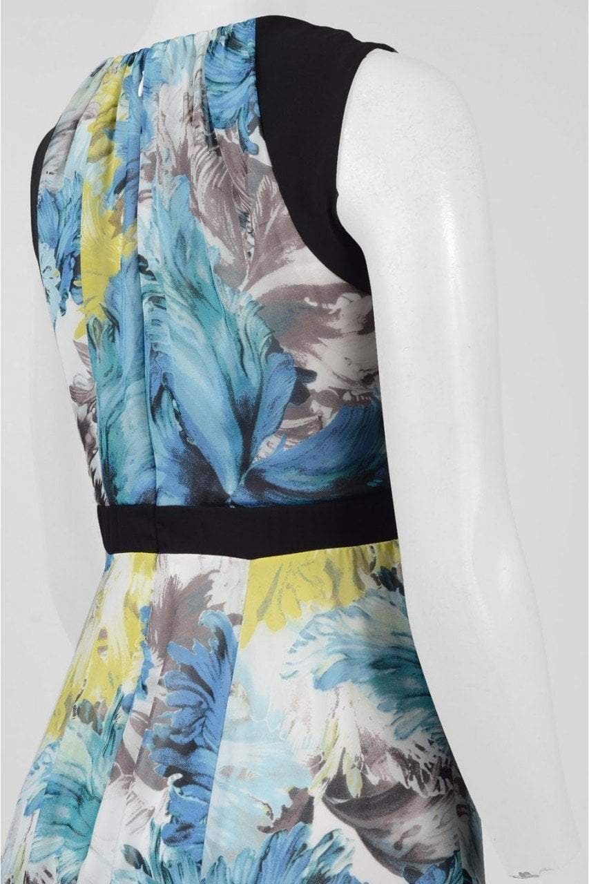 Sangria - DBLP1178 Multi-Printed Jewel A-line Dress in Multi-Color