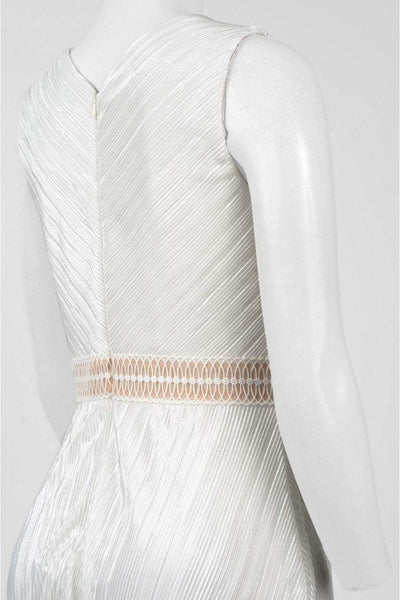 Sangria - SBKE1211 Sleeveless Textured Knit Dress in White