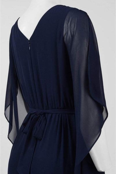 Sangria - SWKO844 Split Kimono Chiffon Gown in Blue