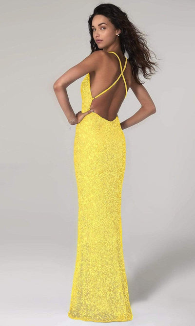 SCALA - 60141 Neon Sequined Column Dress Evening Dresses