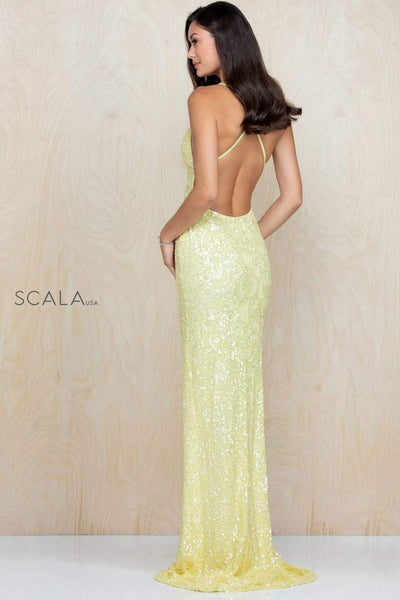 SCALA - Beaded Sleeveless Fitted Evening Dress 47542 CCSALE