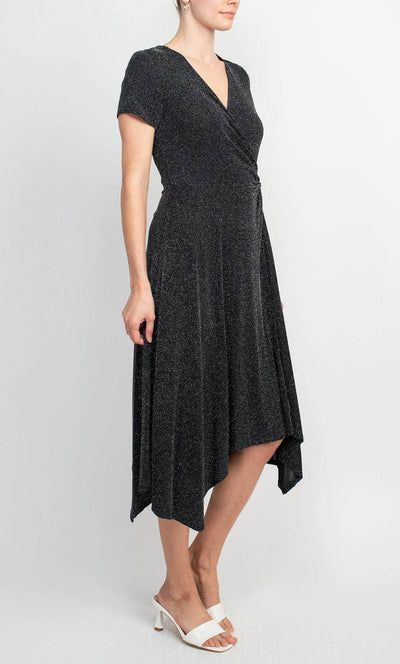 Scarlett S292150 - Short Sleeve High Low Knee-Length Dress Cocktail Dresses