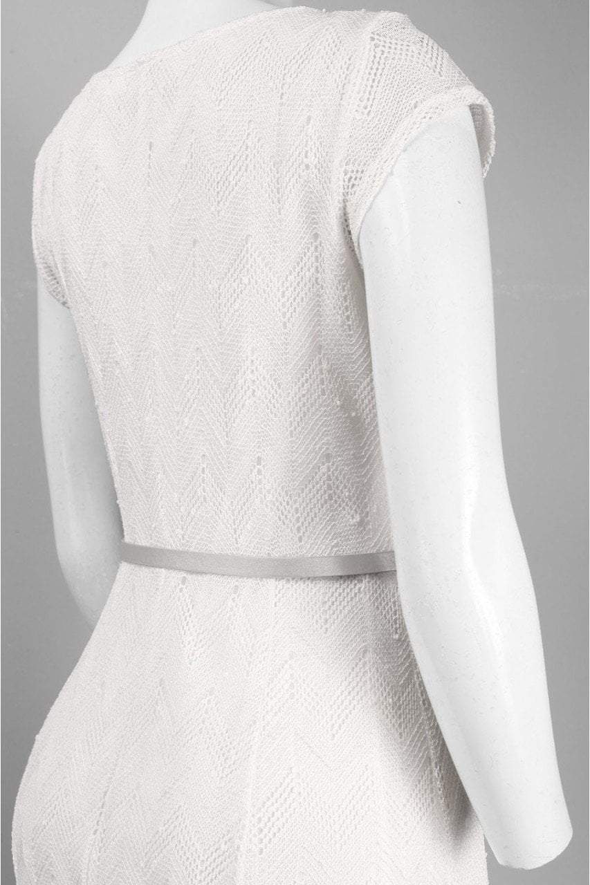 Sharagano - HW5S19F54 Cap Sleeve Crochet Knit Dress in White