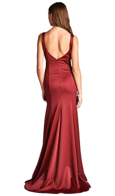 Sheer V-Neck Sleeveless Long Formal Dress Evening Dresses