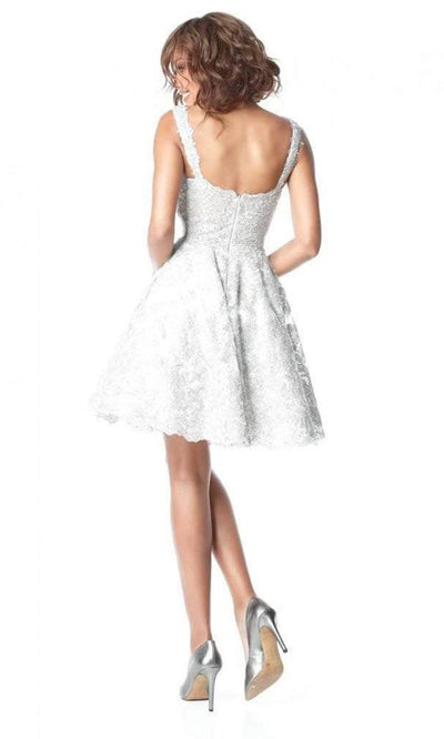 Sherri Hill - 51521SC Embroidered Sweetheart Fit and Flare Dress In White