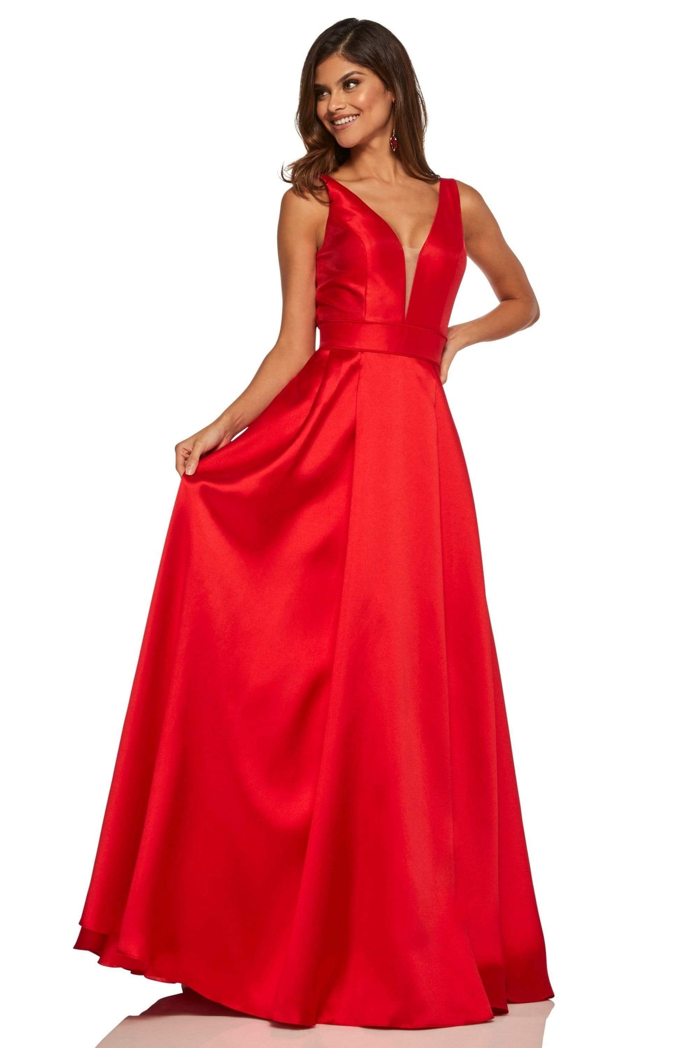 Sherri Hill - 52502 Sherri Hill Taffeta A Line Dress Evening Dresses 00 / Red