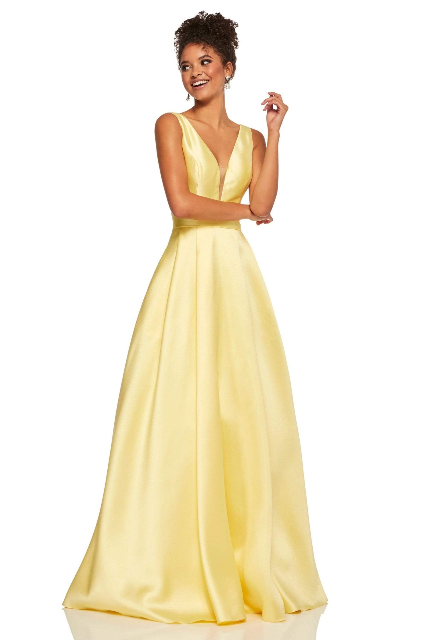 Sherri Hill - 52502 Sherri Hill Taffeta A Line Dress Evening Dresses 00 / Yellow