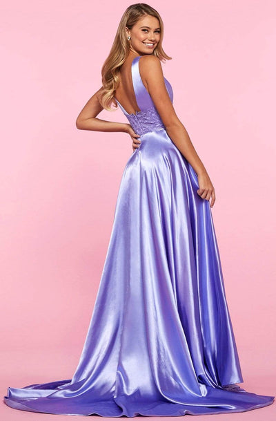 Sherri Hill - 53352 Sherri Hill Lace A-Line Dress with Slit Bridesmaid Dresses