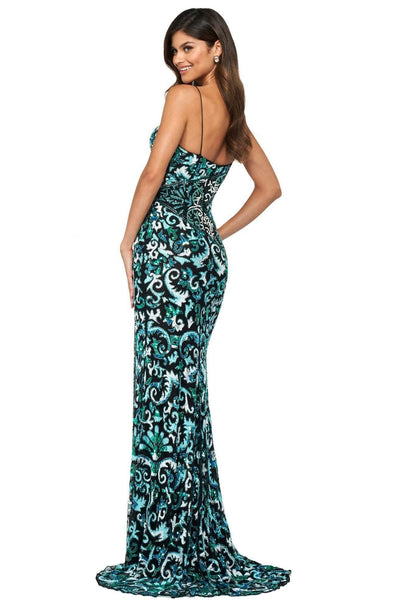 Sherri Hill - 53828 Beaded Scoop Evening Dress With Slit Evening Dresses