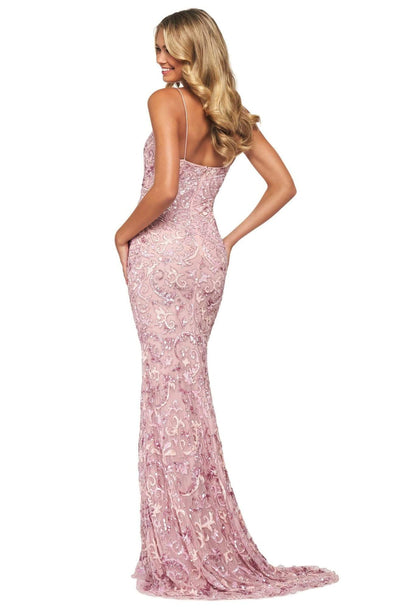 Sherri Hill - 53828 Beaded Scoop Evening Dress With Slit Evening Dresses