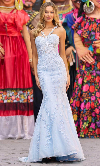 Sherri Hill 55347 - Lace Halter Prom Dress Special Occasion Dress 000 / Light Blue