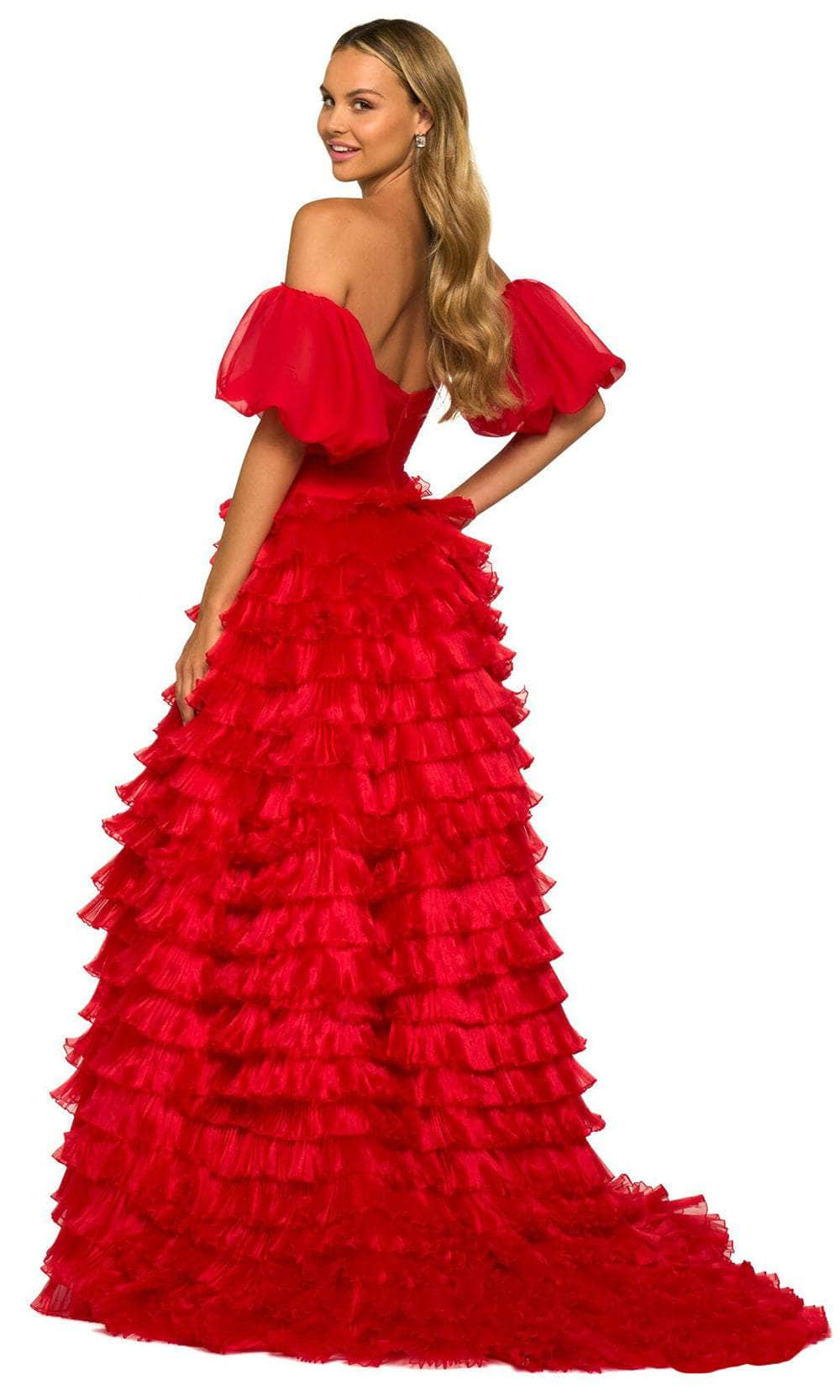 Sherri Hill 55428 - Strapless Tiered A-line Slit Gown Prom Desses