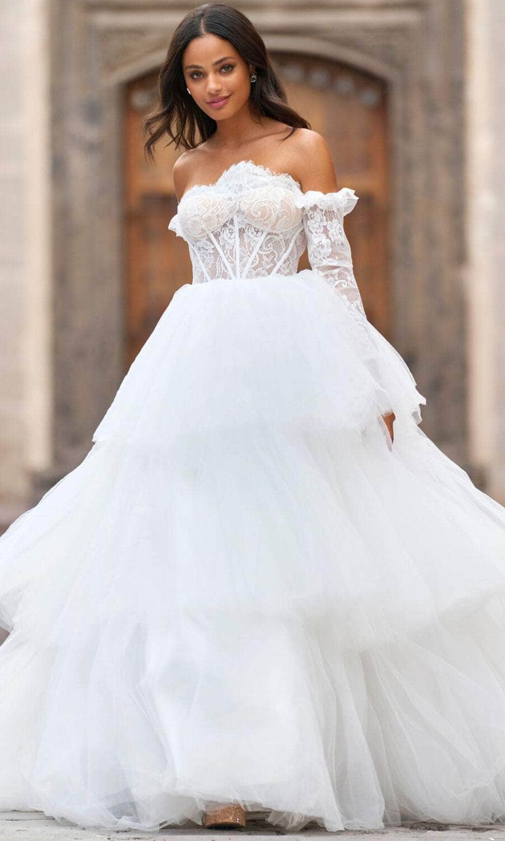 Sherri Hill 55437 - Frilled Gown Wedding Dresses