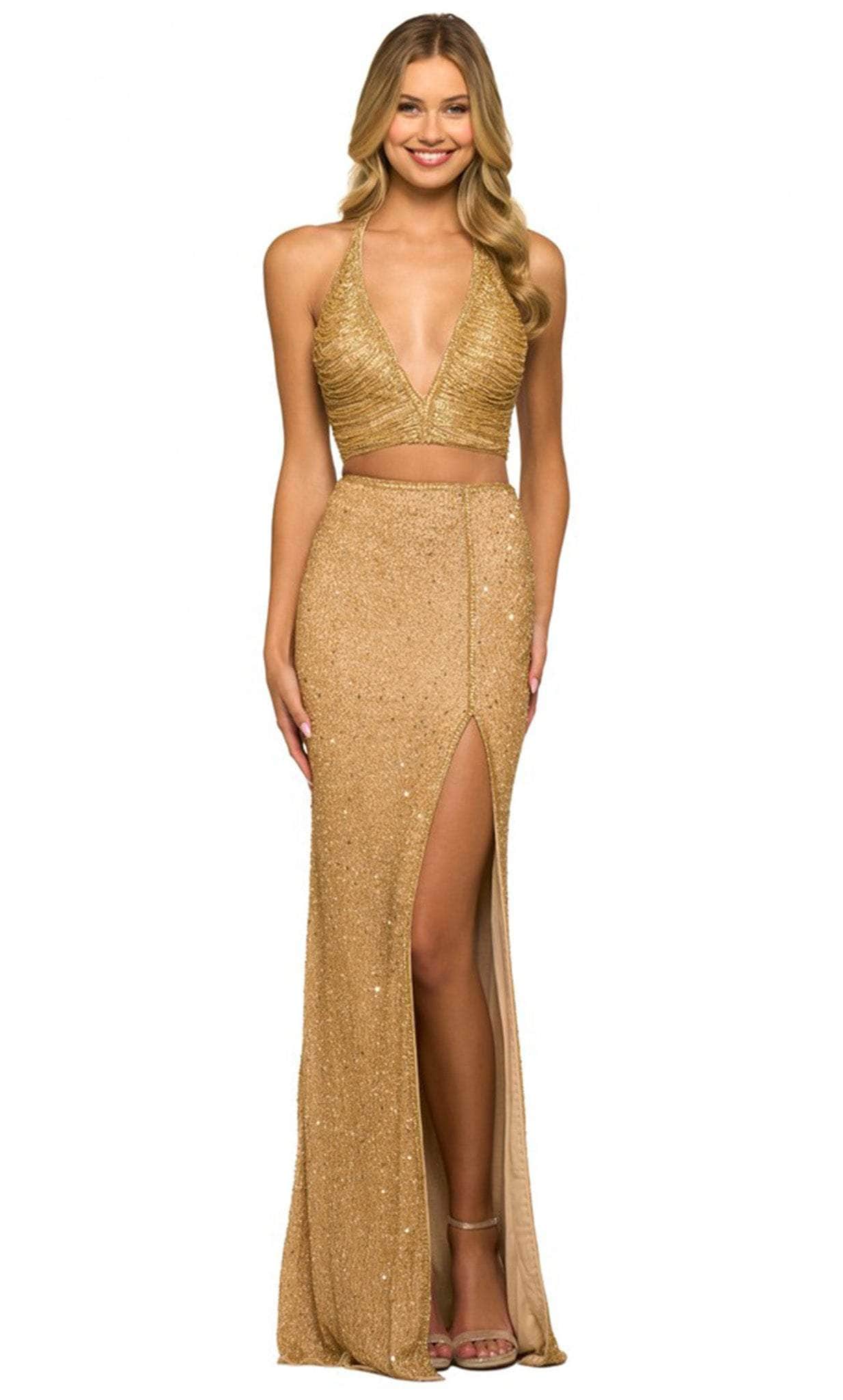 Sherri Hill 55442 - Sleeveless Beaded Evening Dress Evening Dresses 000 / Gold