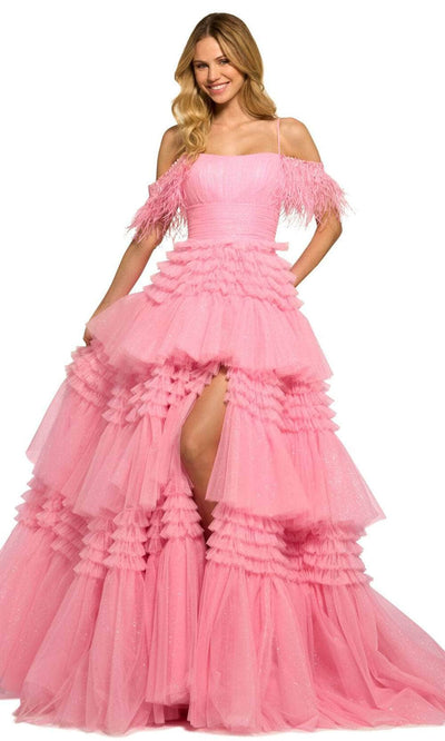 Sherri Hill 55507 - Frilled Gown Prom Gown 000 / Hot Pink