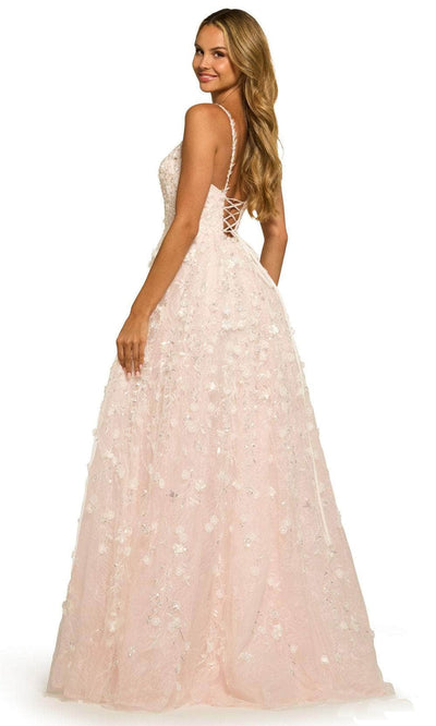 Sherri Hill 55529 - Floral Applique A-line Silhouette Gown Prom Desses