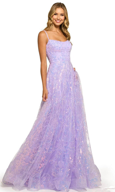 Sherri Hill 55533 - Beautiiful Scoop Embellished A-line Gown Evening Dresses 000 / Lilac