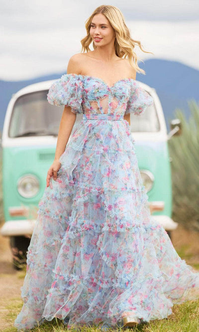 Sherri Hill 55541 - Sweetheart Floral Print Prom Gown Prom Gown