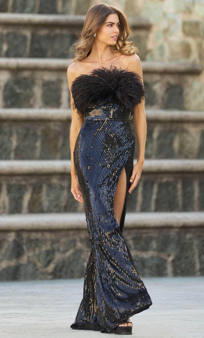 Sherri Hill 55549 - Feathered Bodice Evening Dress Long Dresses