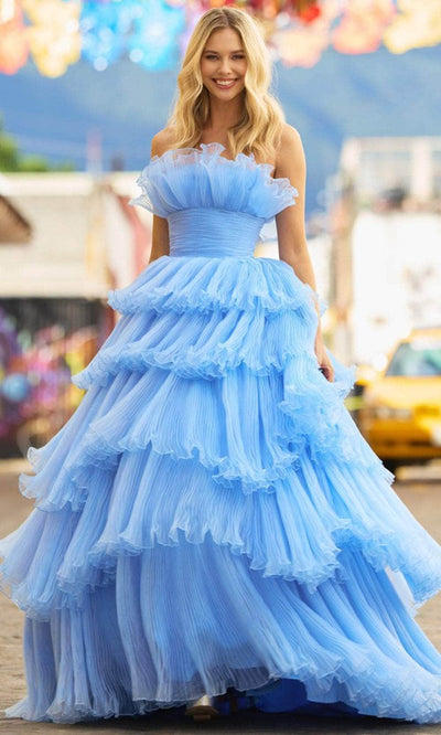Sherri Hill 55594 - Ruffled Strapless Ball Gown Prom Dresses