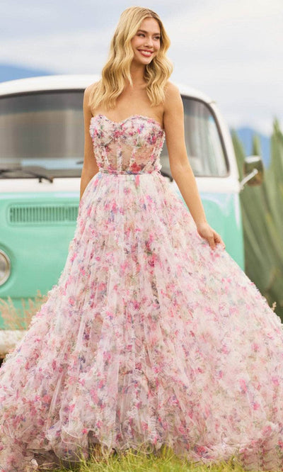 Sherri Hill 55623 - Floral Corset Evening Dress Evening Dresses