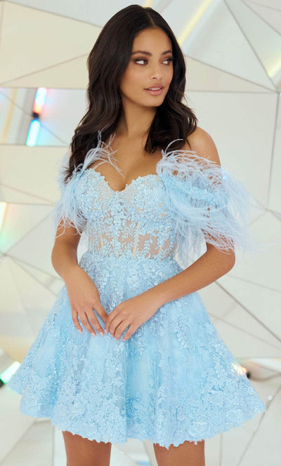 Sherri Hill 55671 - Feather Strap Cocktail Dress Cocktail Dresses