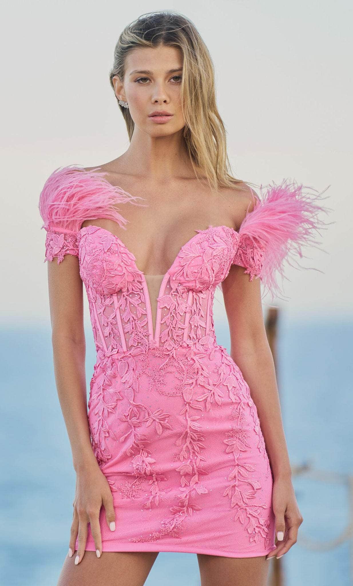 Sherri Hill 55778 - Feathered Sheath Cocktail Dress Cocktail Dresses