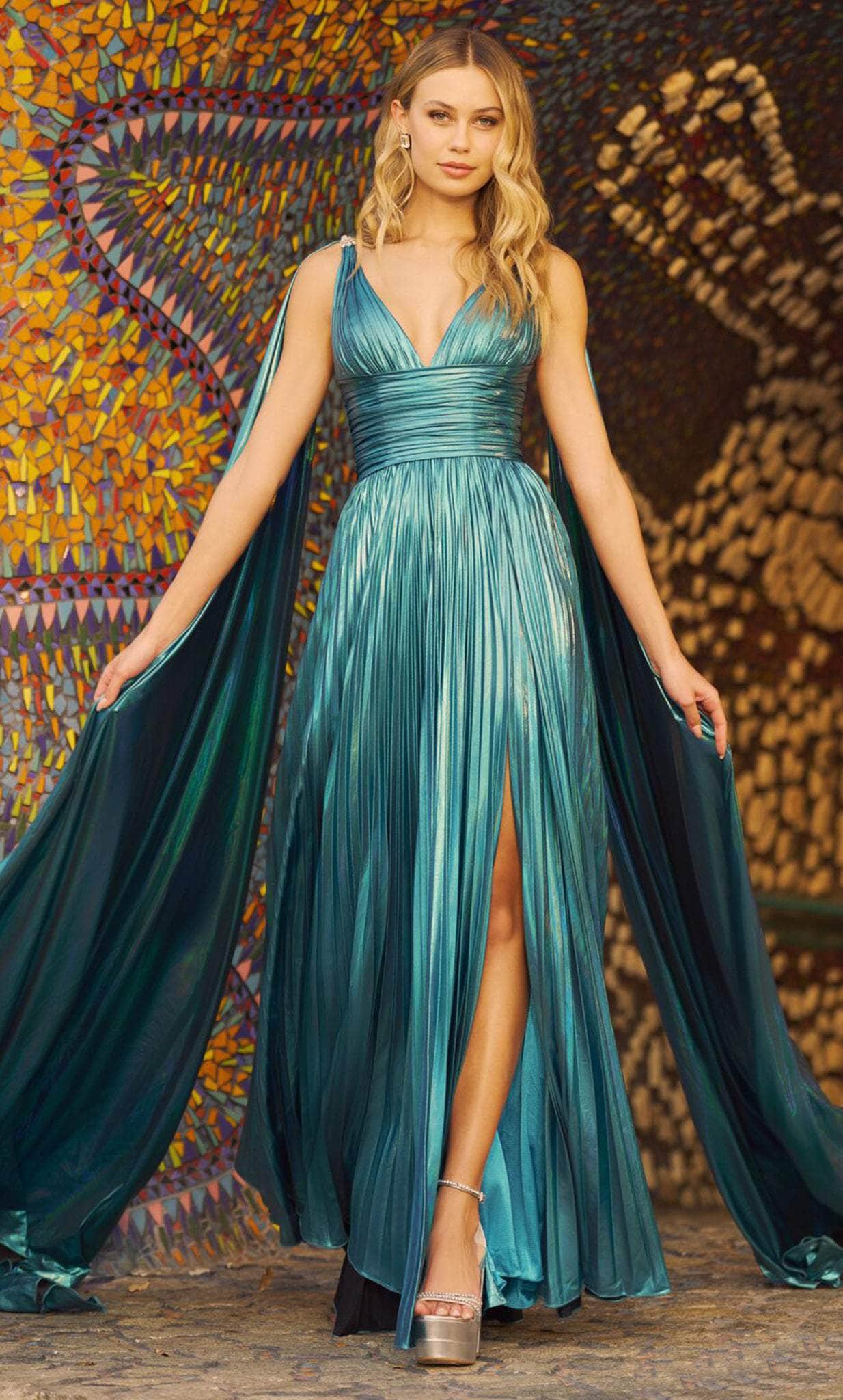 Sherri Hill 55780 - Metallic Shimmer Pleated Gown Special Occasion Dress