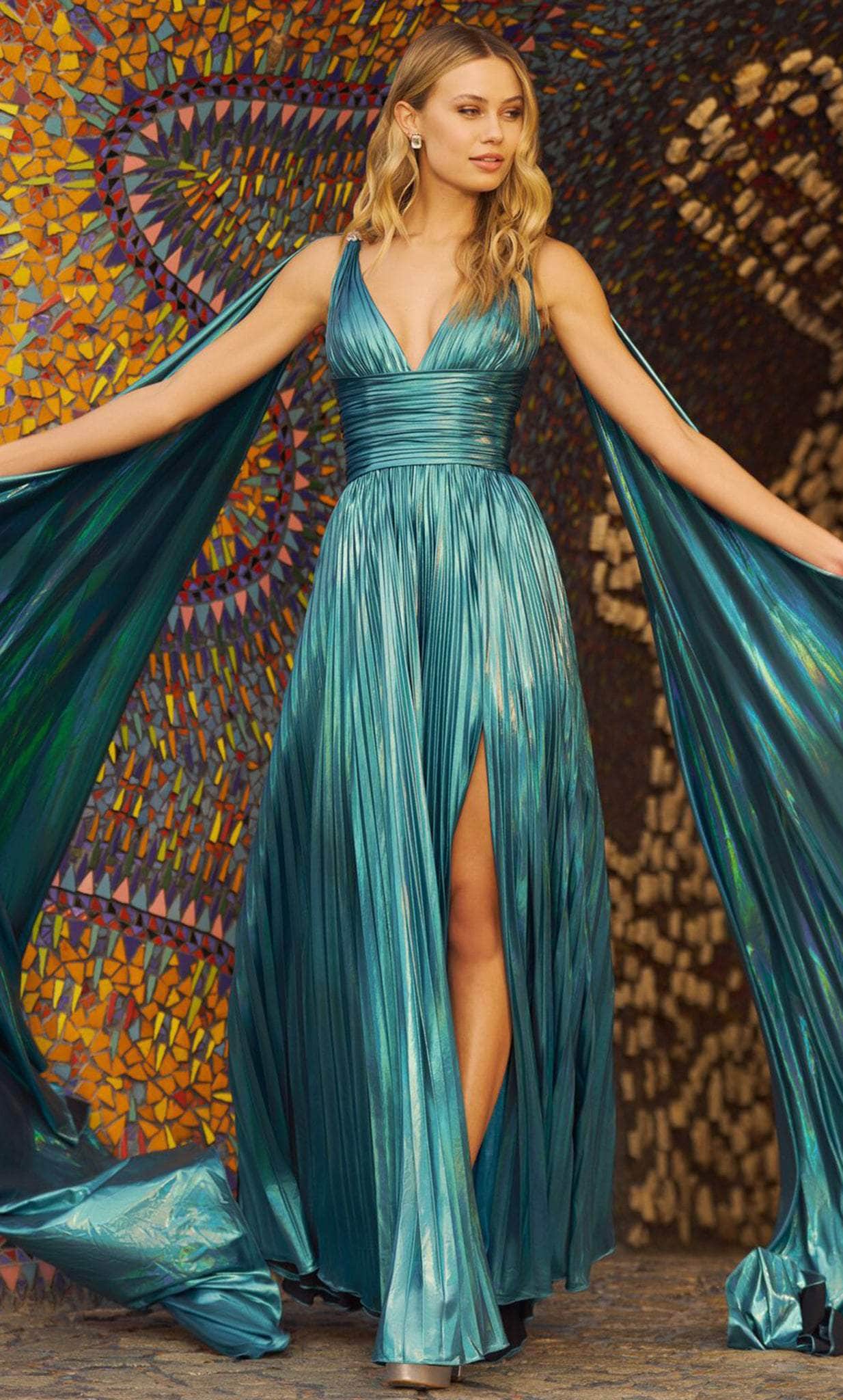 Sherri Hill 55780 - Metallic Shimmer Pleated Gown Special Occasion Dress