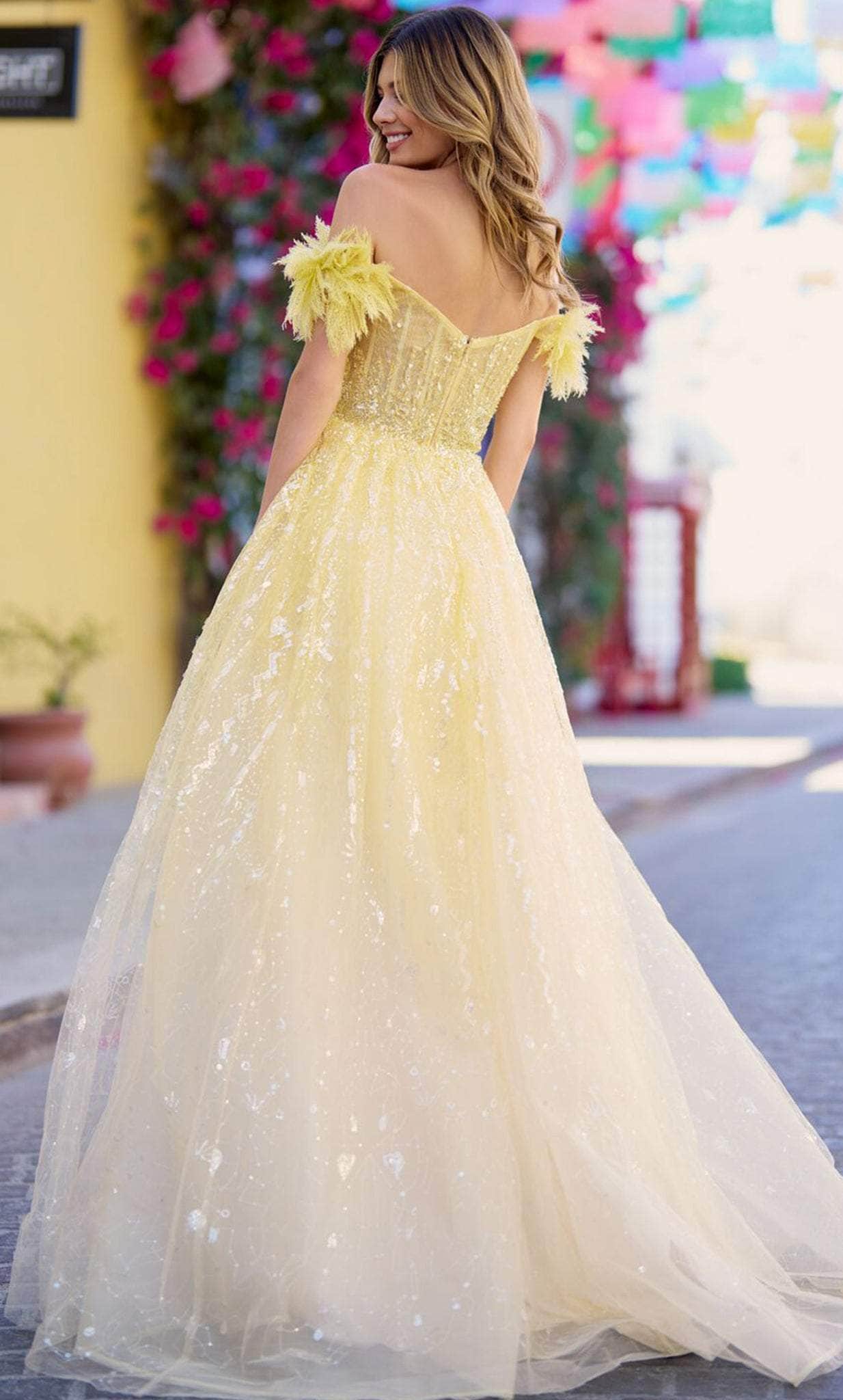 Sherri Hill 55880 - Plunging Sequin Tulle Ballgown Ball Gowns