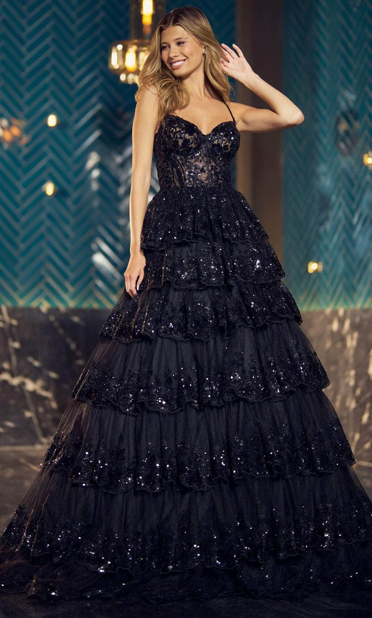 Sherri Hill 55925 - Tiered A-Line Prom Gown Prom Dresses
