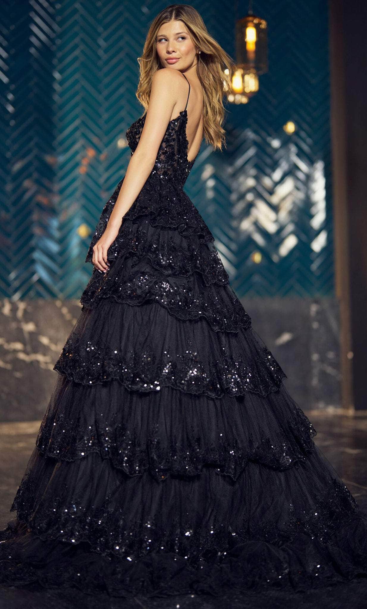 Sherri Hill 55925 - Tiered A-Line Prom Gown Prom Dresses