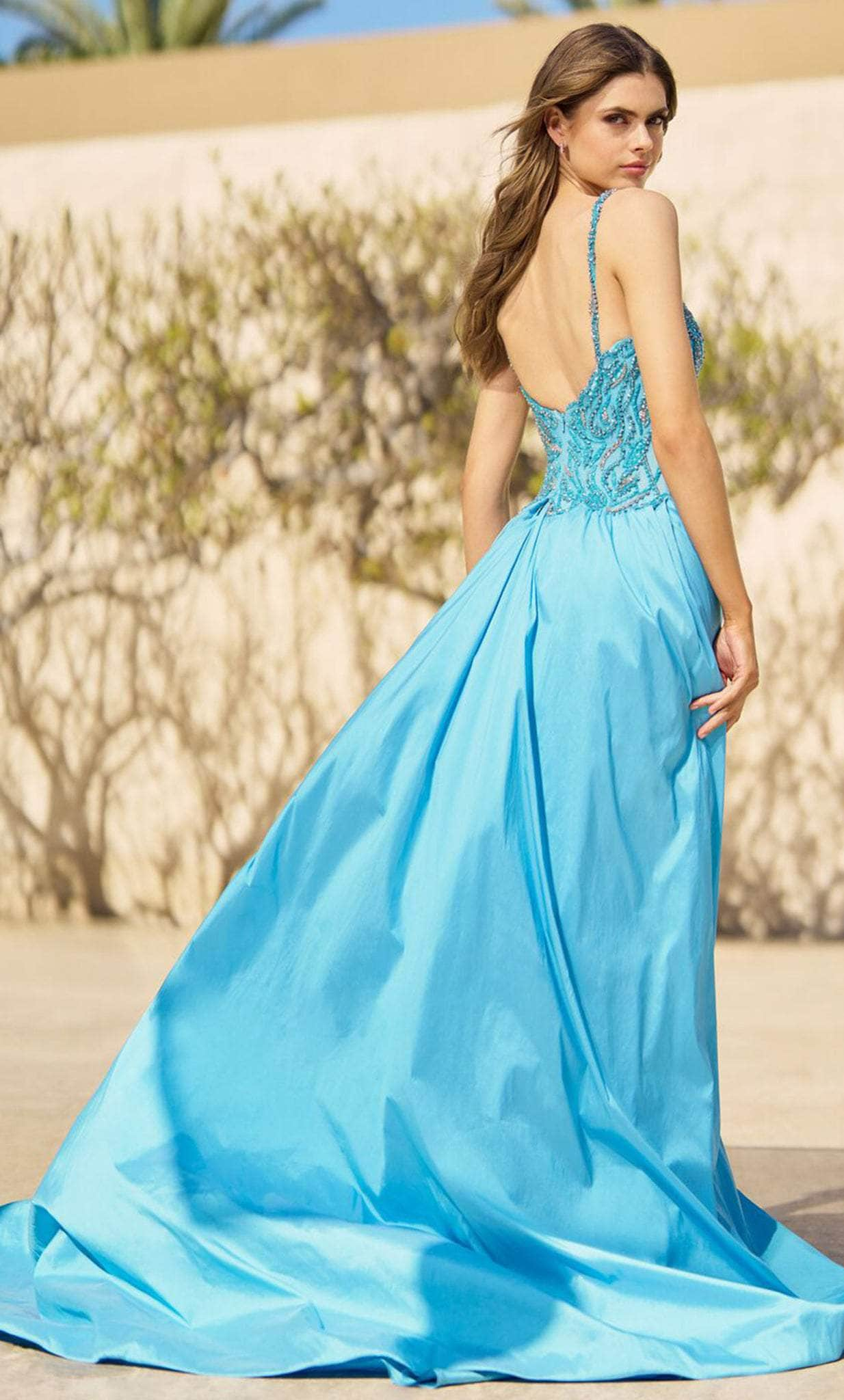 Sherri Hill 55935 - Bead-Detailed Long Sheath Gown with Overskirt Evening Dresses