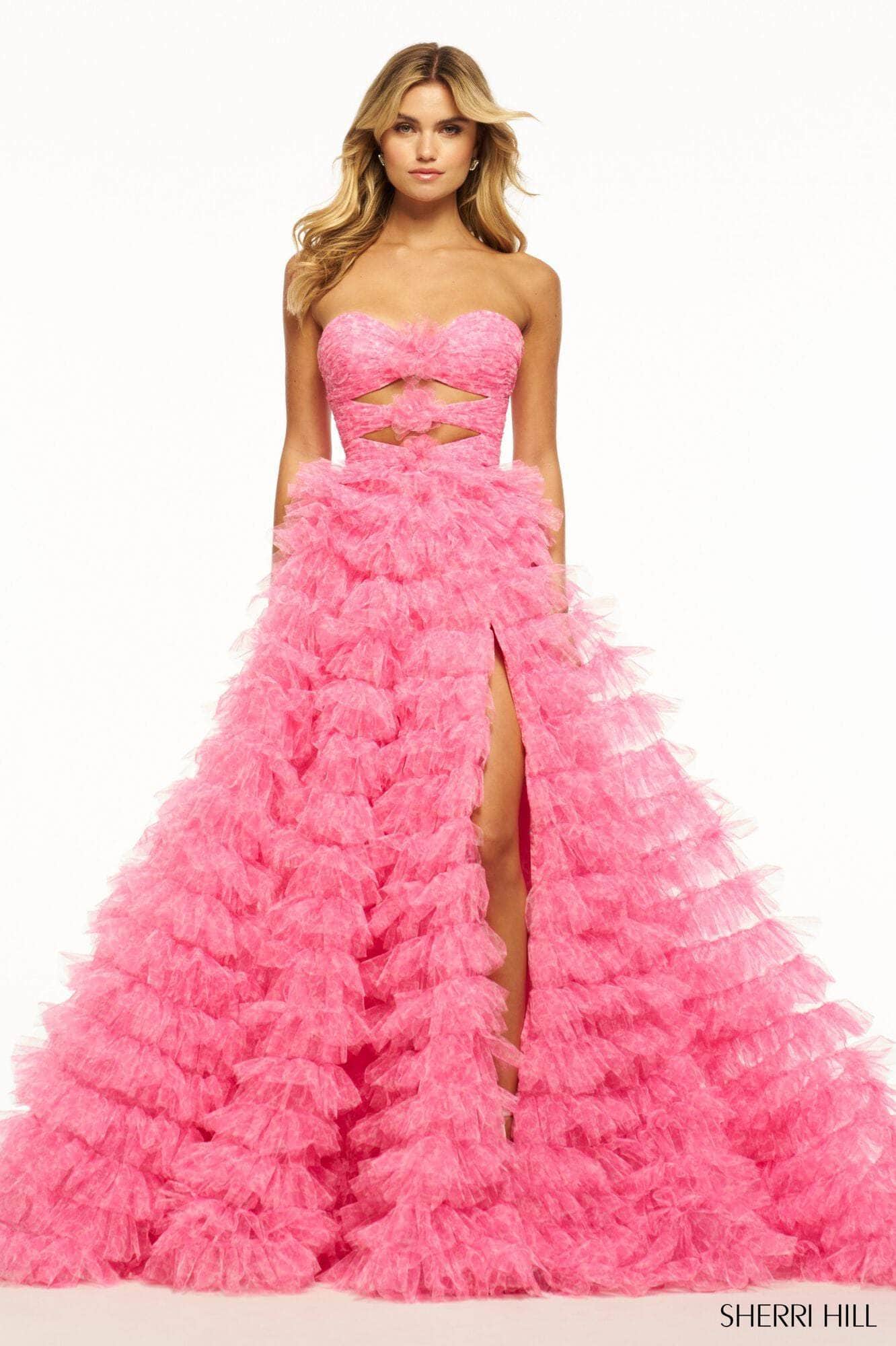 Sherri Hill 55981 - Tiered Keyhole Prom Dress Special Occasion Dress
