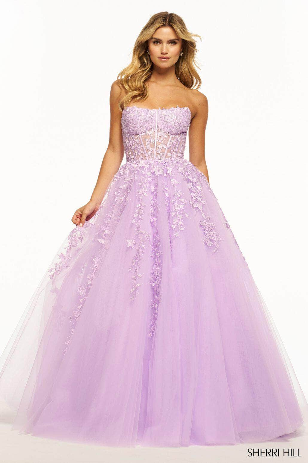 Sherri Hill 55993 - Scoop Illusion Corset Ballgown Special Occasion Dress