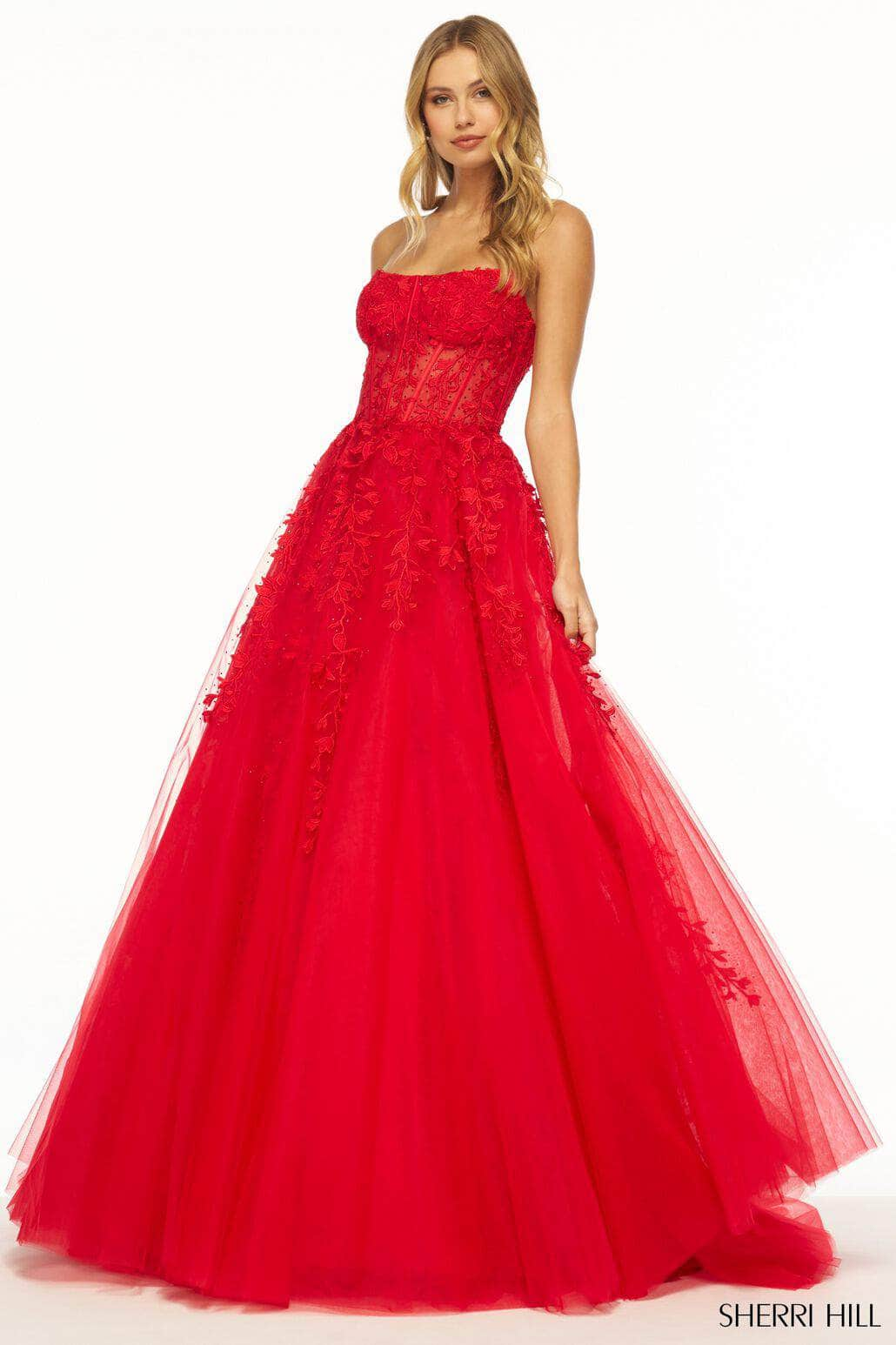 Sherri Hill 55993 - Scoop Illusion Corset Ballgown Special Occasion Dress