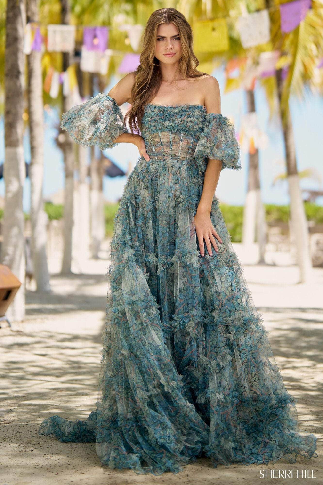 Sherri Hill 56008 - Floral Corset Gown Special Occasion Dress
