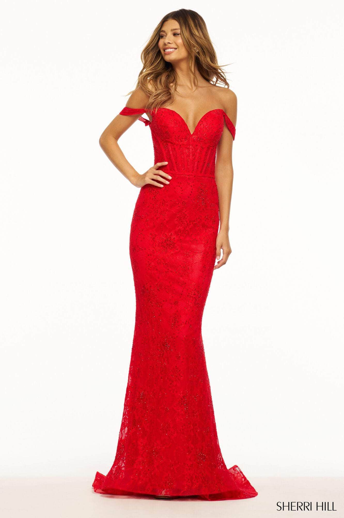 Sherri Hill 56033 - Lace Corset Gown Special Occasion Dress