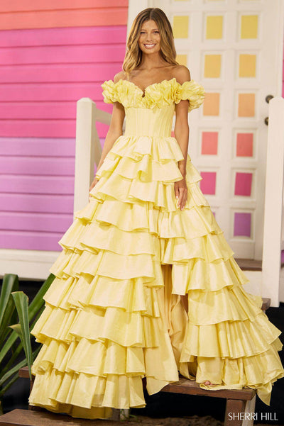 Sherri Hill 56039 - Taffeta Ruffle Ballgown Special Occasion Dress