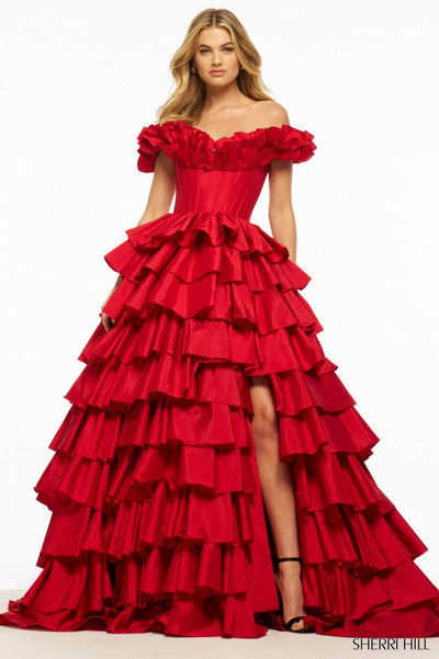 Sherri Hill 56039 - Taffeta Ruffle Ballgown Special Occasion Dress